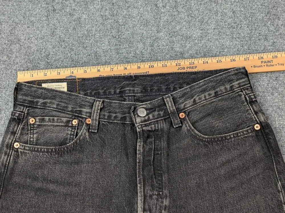 Levis Premium Shorts Mens 33 Black 501 93 Bermuda Denim Button Fly Cutoff